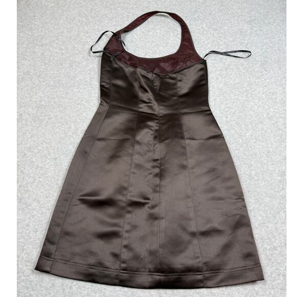 Vintage Geronimo by Stephen Digeronimo Womens Size 4 Brown Halter Mini Dress - Picture 2 of 15